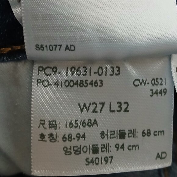 Levi's 314 Jeans Size 27 Shaping Straight Mid Rise Blue Denim Stretch - Picture 10 of 10